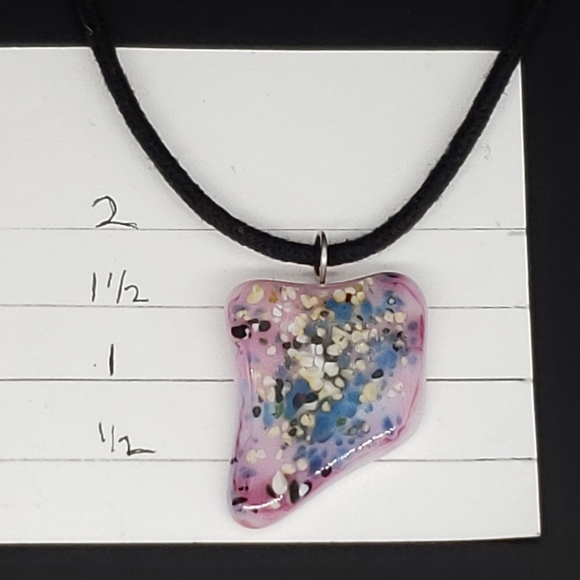 Fused Glass Art Pendant Necklace - Picture 3 of 8